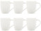 simpa 6PC Porcelain White Love Heart Mug Set. Volume 500ml. Dishwasher & Microwave Safe.