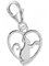 Goldene Hufeisen Charm Anhänger Katze Herz 925 Sterling-Silber Zirkonia Kristallsteine, Karabiner
