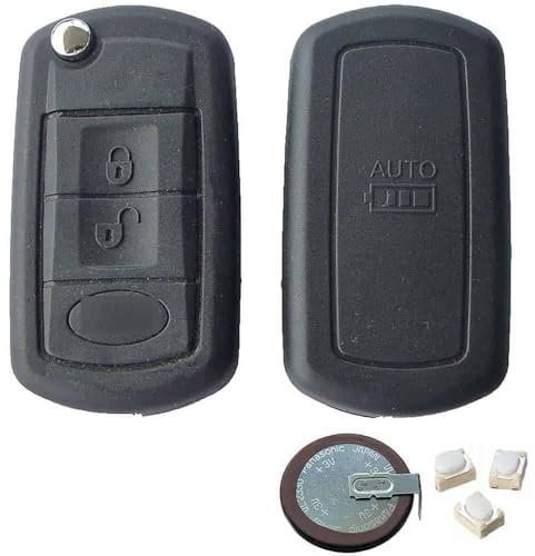 RKFUK® 2 x DIY Repair Kit 3 Button Replacement Remote Car Key Fob Casing with Blade VL2330 Battery and Micro Switches Suitable for Land Rover Range Rover Sport Discovery 3 LR3 TDV6