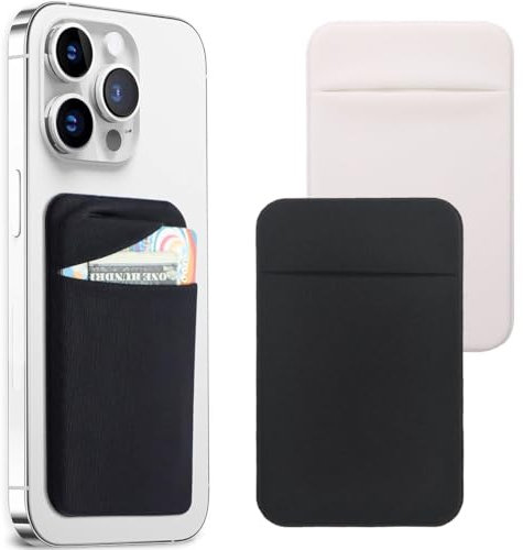 JEYORZY 2 pcs Handy-Kartenhalter, selbstklebend für die Rückseite des Handys Perfekt für Auswei und Kreditkarten jeglicher Art Einfach auf die Brieftasche aufkleben, Kompatibel mit Android-Smartphone