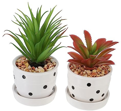 KONTONTY 2stücke Künstliche Bonsai Topfpflanze Im Nordischen Stil Simulation Agave Gladiolen Für Zuhause Büro Auto Ohne Pflege