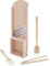 KERAZO 4-teiliges Gemüsehobel-Set aus Buchenholz, inkl. Stampfer, Zange, Gabel, Antibakteriell. Ideal für die Herstellung von Sauerkraut und fermentiertes Gemüse (60x24 cm)