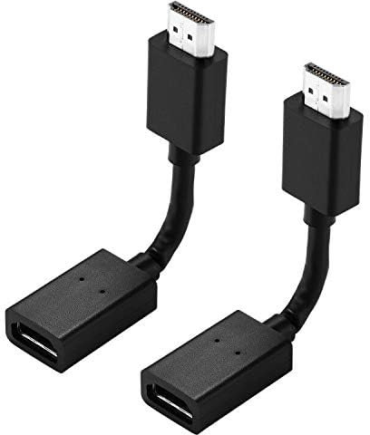 2PCS Nickel Plated HDMI Male to Female Adapter Adjustable Connector Supports 3D 1080P HDMI Extender for Fire TV Stick, Roku Stick, Google Chromecast, Xbox, PS4, PS3.
