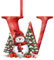 Generisch Buchstaben Weihnachtsbaumschmuck Anhänger, Christbaumschmuck Basteln, Weihnachtsdeko Christmas Decorations, Acryl 26 Buchstaben Anhänger Weihnachtsbaumschmuck, Personalisiert (W)