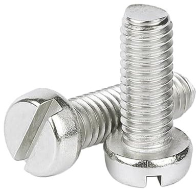 Vis à métaux à tête ronde fendue en acier inoxydable M1.6-M6 304, 50 pièces
