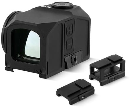 ToopMount 1x19mm Rot-/Grün Rotpunktvisier, Shake Awake 10 Stufen Absehen Red Dot Visier, Multi-Absehen Sucheroptik mit 20 mm Picatinny Adapter