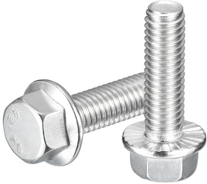 QUARKZMAN 15Pcs 3/8-16 x 1-1/4 Boulons À Tête Hexagonale À Collerette, Vis Hexagonales À Collerette En Acier Inoxydable 304, Vis À Entraînement Hexagonal À Collerette Grade 5.8, Argent