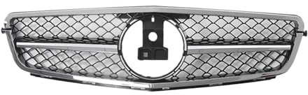 Front Kühlergrille Für C-Klasse W204 C180 C250 C350 2008-2012 2013 2014 Auto Frontstoßstangengrill Kühlergrill Glänzend Schwarz Racing Grills Frontgrill(A Chrome)