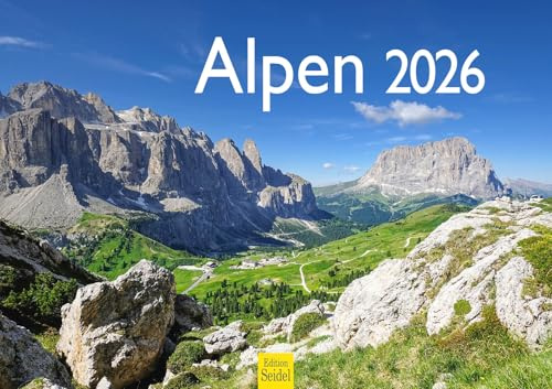 Edition Seidel Premium Kalender Alpen 2026 Format DIN A3 Wandkalender Deutschland Österreich Italien Schweiz Frankreich Zugspitze Matterhorn Mont Blanc Dolomiten Berge