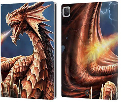 Head Case Designs Offizielle Anne Stokes Wut Drachen Leder-Wallet-Hülle Kompatibel mit Apple iPad Pro 12.9 2020/2021/2022