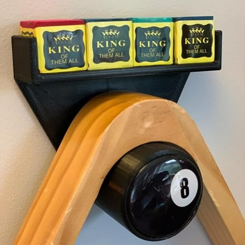 szseynmy Wandhalter für Billard-/Snooker-Tischkreide und Dreieck, Snooker-/Pool-Queue-Kreide- und Dreieck-Organizer, Billardkreide-Aufbewahrungsregal, Geschenk für Billard-Enthusiasten (3D-Druck)