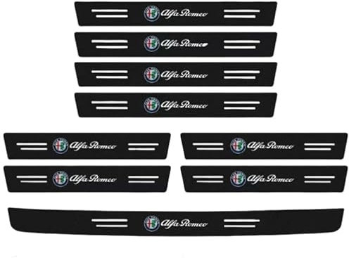 FANSHIDAN 9Pezzi Battitacco Auto AntiGraffio, Adesivo Batticalcagno Porta Auto per Alfa Romeo Mito Quadrifoglio Verde 2009 2010 2011 2012, Protezioni Porte Auto, Rivestimento AntiGraffio Auto,Black1