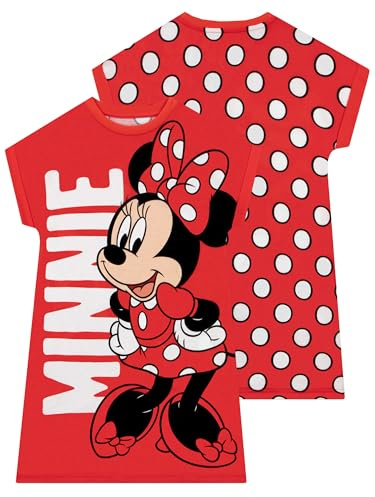 Disney Minnie Mouse Girls Nightdress, Minnie Girls Nightie, Polka Dot Night Dress For Kids, Ages 18 Months To 8 Years