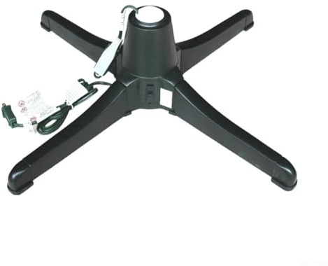 Yuanpgky Support de sapin de Noël électrique rotatif de 66 cm, base en plastique avec rotation réglable à 360° pour grands arbres, stable pour intérieur et extérieur (États-Unis)