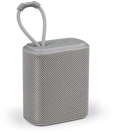 Bluetooth Lautsprecher 5.3 Kabellose Musikbox mit AUX und FM Radio - Partybox mit 4 Stunden Spielzeit - Kompakt und Leicht - Grau