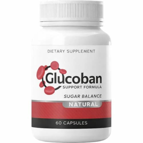 Glucoban Nahrungsergänzungsmittel für Erwachsene – 60 Kapseln – mit Vitamin C, Zimt-Extrakt, Weißem Maulbeerblatt-Extrakt, Johannisbrot, Süßholzwurzel, Apfelfaser, Folsäure und Chrom (1)