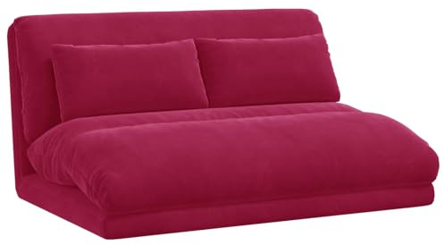 vidaXL Verstellbarer Fußsessel Weinrot Samt, Verstellbarer, moderner Bodenstuhl, vielseitiger Liegesessel, gemütliche Sitzgelegenheit, platzsparender Lounge für Wohnzimmer