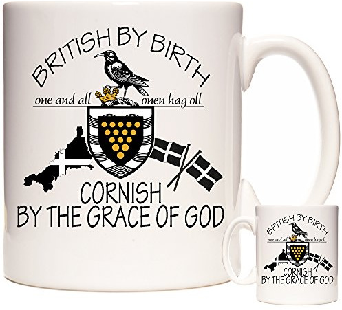 British by Birth – Cornish by The Grace of God Keramikbecher, patriotisch, Geschenkidee von Cornwall