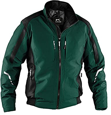 KÜBLER Workwear Wetterblouson – Jacke mit wattiertem Steppfutter – Wetterblouson aus 100% Polyester moosgrün/schwarz Gr. M