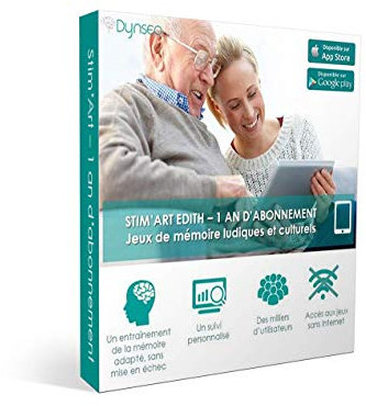 Stim'Art EDITH, jeux mémoire senior personnes âgée facile, sur tablette Android et iPad - abonnement 3 mois