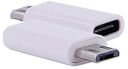 REY Adaptateur convertisseur USB C 3.1 Femelle vers Micro USB mâle, pour la Charge et Les données, Blanche