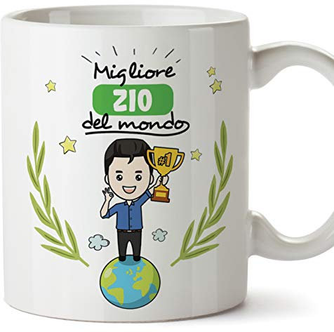 Mugffins Zio Tazza/Mug – Migliore Zio del Mondo - Idea Regalo Originale di Compleanno - Tazza Miglior Zio in Ceramica. 350 ml