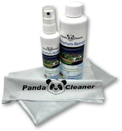 PandaCleaner Terrarium-Reiniger/Terrarienreiniger für Terrarienscheiben, Terrarienglas - Terrariumglasreiniger - 350ml- Sprühflasche + Nachfüllflasche