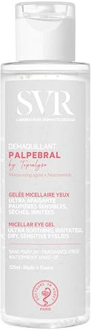 SVR - Palpebral by Topialyse Démaquillant Gelée Micellaire Yeux - Soin ultra-apaisant pour paupières sensibles, sèches et irritées - Niacinamide - Sans parfum - 125 ml