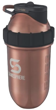Shakesphere Tumbler in acciaio: bottiglia shaker proteina per bevande calde e fredde, 700ml, senza sfere o frusta necessarie, ideale per shake e frullati (rame)