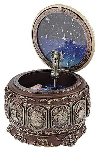 MAGT Spieluhr, Vintage Spieluhr 12 Sternbilder Spieluhr mit Sternbildern Rotierende Göttin LED Lichter Klassische Spieluhr als Geschenk(Libra)