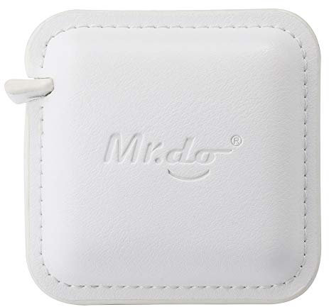 Mr.do Mètre Ruban de Couture 200cm / 79 Pouces Automatique Rétractable pour Corps Couture Tissu Tailleur Cuir PU Blanc