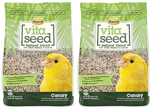 Higgins 2 Pack of Vita Seed Natural Blend Canary Food, 2 Pounds Each
