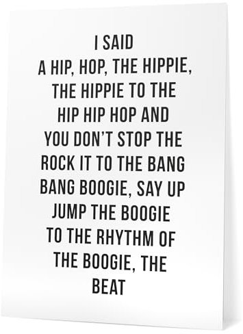 Papierschmiede® Bilder Home XXL Kunstdruck B2 (50x70 cm) Spruch Poster Zuhause Schrift Bild Wanddeko in schwarz weiß, Sprüche für Wohnzimmer Büro Küche, Rapper's Delight „Hip Hop“