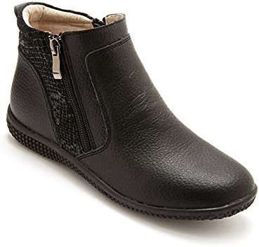 Pediconfort - Boots cuir double zip - FEMME - Taille : 38 - Couleur : Noir