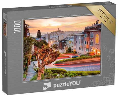 puzzleYOU: Puzzle 1000 Teile „Die Serpentinen der Lombard Street in San Francisco“ – aus der Puzzle-Kollektion Amerika, San Francisco, Amerikanische Städte