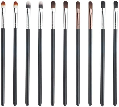 Pinceaux de Maquillage, Pinceaux Maquillage Yeux, Applicateur Ombre à Paupières Pinceau, pour Les Femmes et Les Filles qui Utilisent le Maquillage Quotidien (10 Pièces)