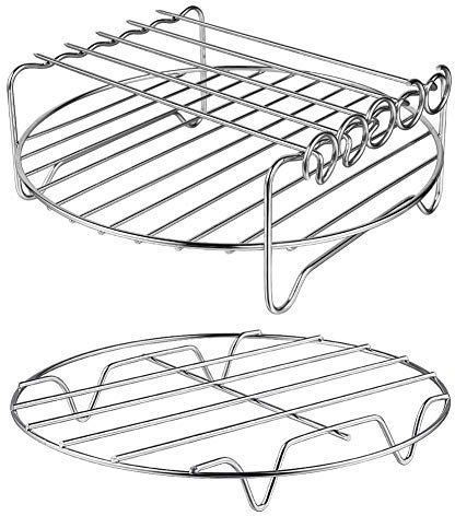Beauti XL Air Fryer Accessories-Air Fryer Rack Set of 2, MFTEK Multi-purpose Double Layer Rack with Skewer, Compatible with XL Power Airfryer Philips