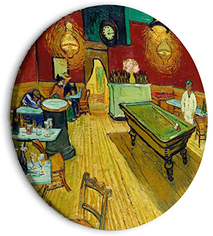 murando - runde Bilder Vincent van Gogh 40x40 cm Leinwandbild 1 tlg Kunstdruck modern Wandbilder XXL Wanddekoration Design Wand Bild das Nachtcafé in Arles Abstrakt l-G-10020-bc-a