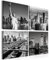 B&D XXL - Wandbilder Set New York 80x80 cm 4 Teilig je 40x40 Vlies Leinwandbild Kunstdruck modern Wandbilder XXL Wanddekoration Design Wand Bild mehrteilig - City Stadt NYC skyline grau