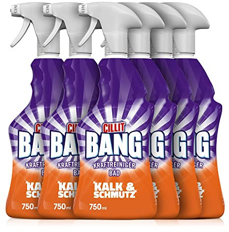 CILLIT BANG Kraftreiniger Bad Kalk und Schmutz Spray fr strahlend saubere Oberflchen 6 x 750 ml