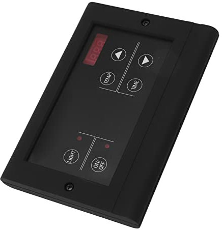 Fockety Contrôleur Mural pour poêle à Sauna, contrôleur numérique Externe pour poêle à Sauna en ABS avec Fil de sonde, contrôleur de Chauffage pour Sauna à Vapeur sèche, Accessoires (Le Noir)