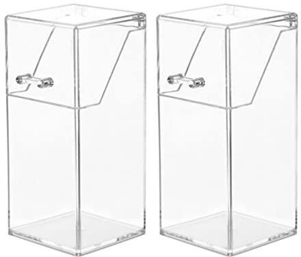DOITOOL Make Up 2Pcs Acrylic Makeup Brush Holder with Lid, Clear Makeup Holder, Cosmetic Organizer Cosmetic Storage Display Box for Dressing Tables and Vanity Makeup Organiser