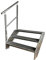 Kaminbau Mierzwa Premium Stahl Treppe Geländer Links Verzinkt 3 Stufen (Breite 800 mm) (Höhe 57 cm) Wetterfest Gitterroststufe Gartentreppe