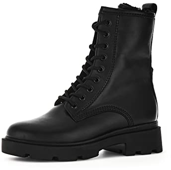 Gabor Damen Combat Boots, Frauen Stiefeletten,Wechselfußbett,Moderate Mehrweite (G),Warmfutter,schwarz(Webl./Uni),40.5 EU / 7 UK