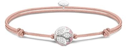 THOMAS SABO Damen Armband Karma Secret mit rosa Lotusblüte Bead 925 Sterlingsilber, Nylon, Kaltemail A2124-380-9