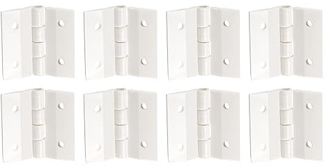 sourcing map 8Stk Acryl Scharniere 1.2 x 1.34 Mini Hardware Faltscharniere Piano Scharniere mit Montage Loch für Kofferboxen Kunsthandwerk Weiß