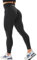 JOYSPELS Workout-Leggings für Damen, nahtlos, Scrunch-Strumpfhose, Bauchkontrolle, Fitnessstudio, Fitness, Sport, aktive Yogahose, Schwarz, M