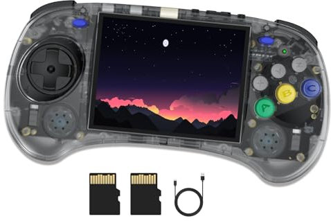 RG ARC-S - Console di gioco portatile, stile retrò, schermo IPS da 4, sistema Linux RK3566, CPU 64 bit, batteria integrata da 3500 mAh, compatibile con Bluetooth 4.2 e 5G WiFi (nero T)