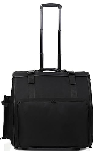 96-120 Bass Luxus Akkordeon Koffer/Trolley,Akkordeontrolley,Accordion Tasche,Akkordeontasche,Gigbag,Oxford Stoff,Rucksack,schwarz,Schultergurte,wasserabweisend,gepolstert,Akkordeon Gigbag,Tragetasche