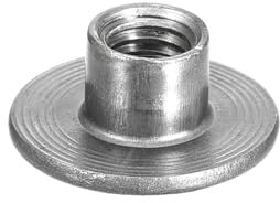 sourcing map M6 T-Nuts, 12pcs Carbon Steel Tee Nuts, Round Base Weld Nuts 8mm Height Through Hole Flange Insert Female Thread Plate Nuts